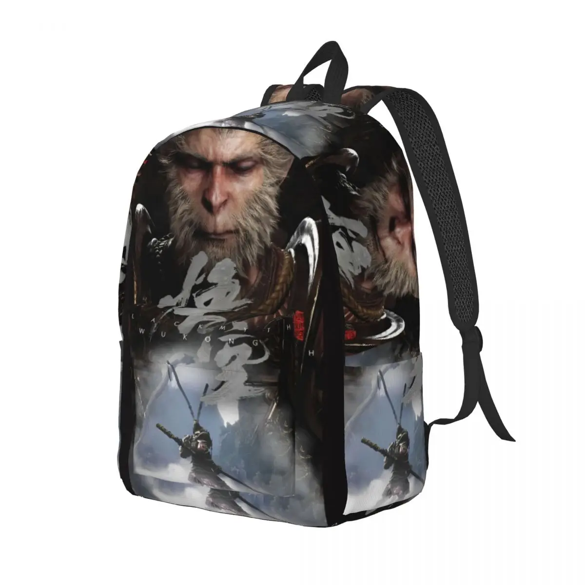 Black Myth Wukong mochila para estudiantes, senderismo, Monkey King Journey To The West GAME Daypack para hombres y mujeres, bolsas de lona para computadora portátil