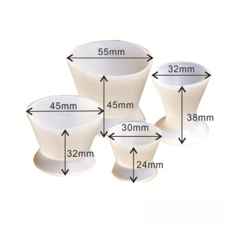 

10×4pcs/set Dental Silicone Mixing Bowl Dappen Dishes Transparent for Teeth Whitening Dentist Material Tool