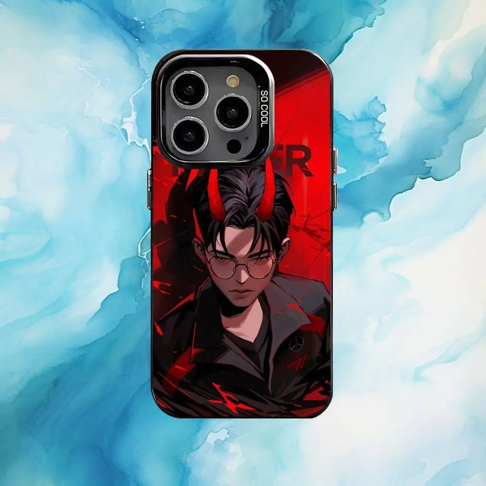 SKT T1 Faker L-LOL funda de teléfono para iPhone17,16,15,14,13,12,11 Plus,Pro Max negro caramelo mate cubierta a prueba de golpes