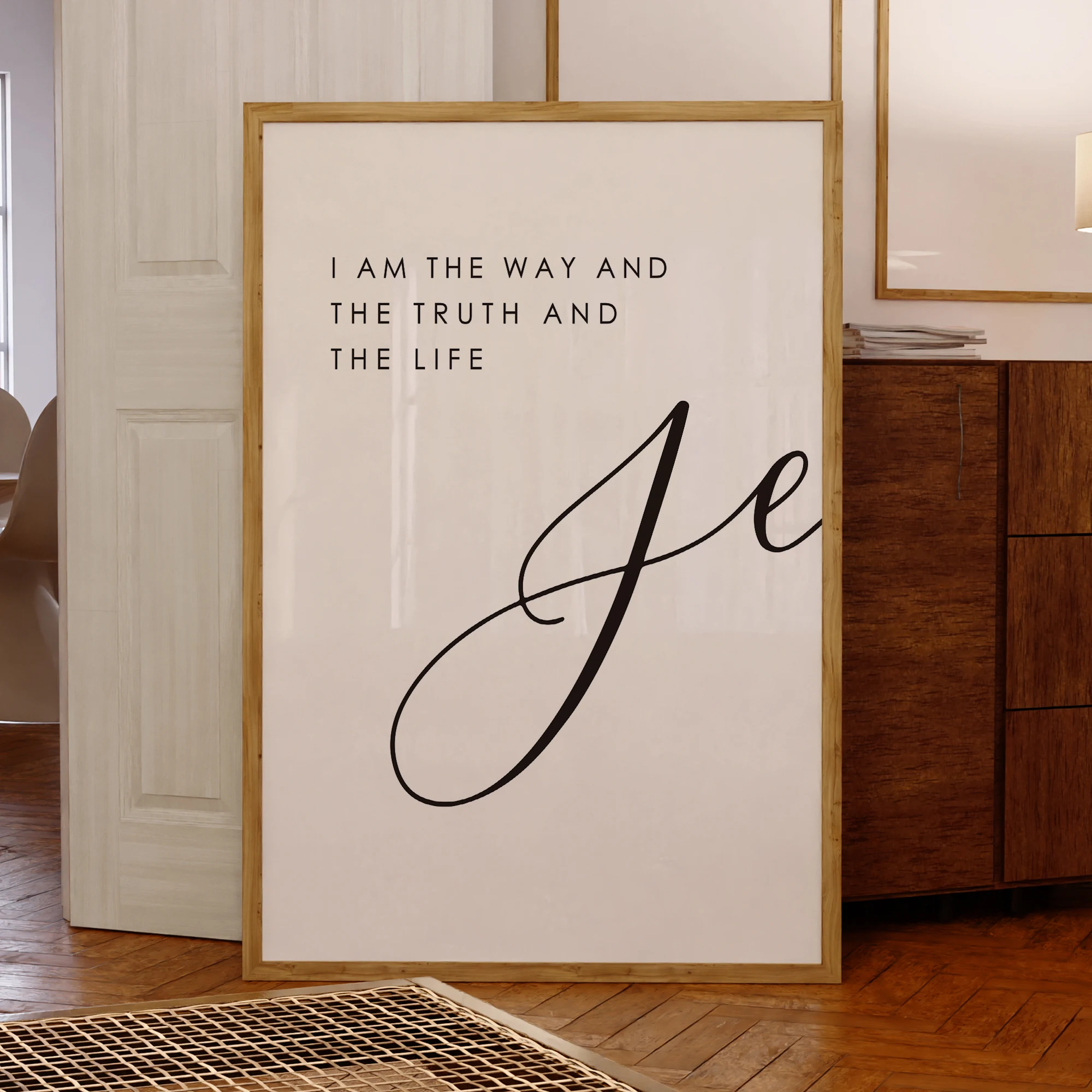 JOHN 14:6 Christianity Bible Verse Wall Art Prints Canvas Painting Poster Picture For Living Room Home Decor