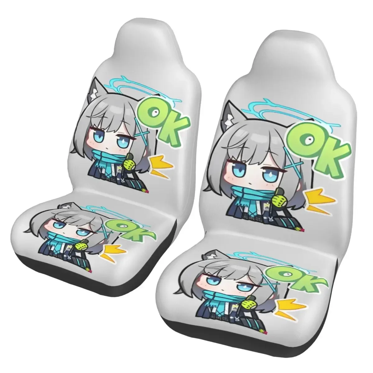 Chibi Shiroko Archives Universal Car Seat Cover Four Seasons For SUV Anime Car Seat Cushion Polyester Car Accessories