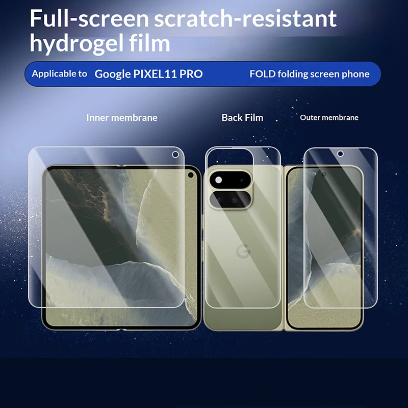3-in-1 Matte Hydrogel Weiche TPU-Folie für Google Pixel 10 9 11 Pro Fold Innen- und Außenscharnier-Aufkleber Vollständiger Displayschutz