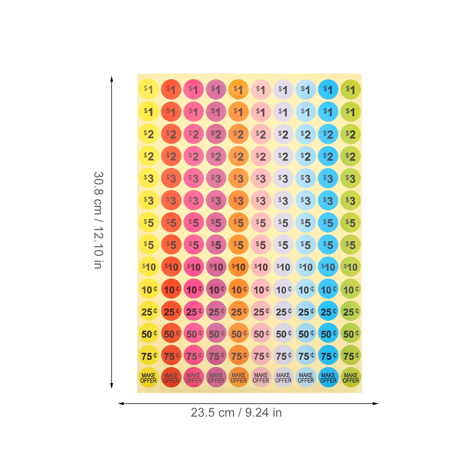 

30pcs Pricing Labels Colored Dot Stickers for Garage Yard Sale Market Retail Store Small Business Price Tags