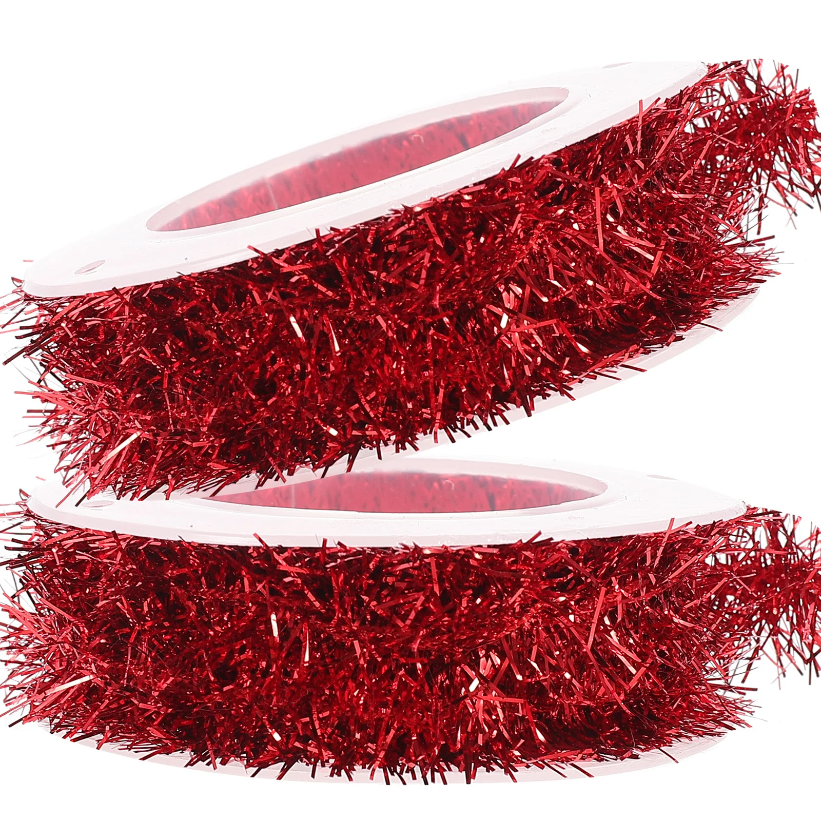 

2 Rolls Metallic Tinsel Garland Christmas Tree Hanging Decor Snowflake Ribbon Holiday Party Decoration Colorful Shiny Xmas