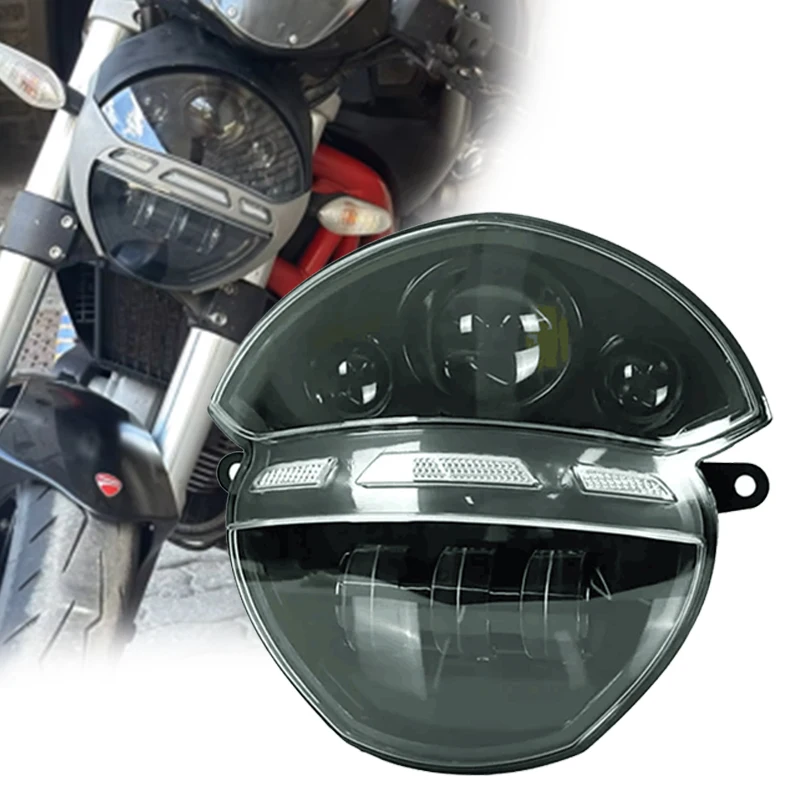 Faro LED per Ducati Monster 695 696 795 796 1100 1100S M1000 2008-2015, Gruppo Luci Anteriori Completo 12V IP67