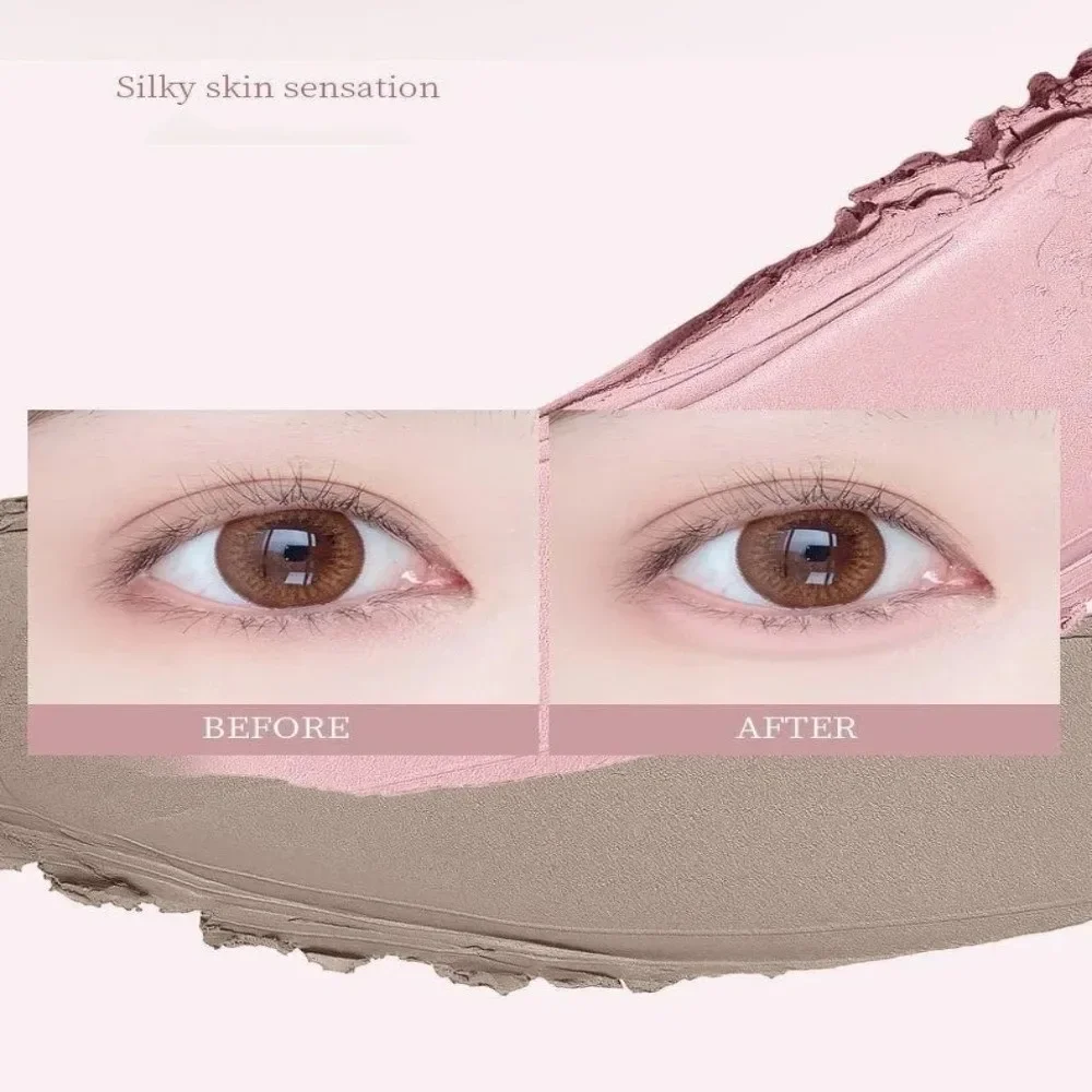 Double Ended Lying Silkworm Pencil 2 in1 Nude Lower Eyelid Highlighter Pen Eyeliner with Detail Brush Makeup Stick