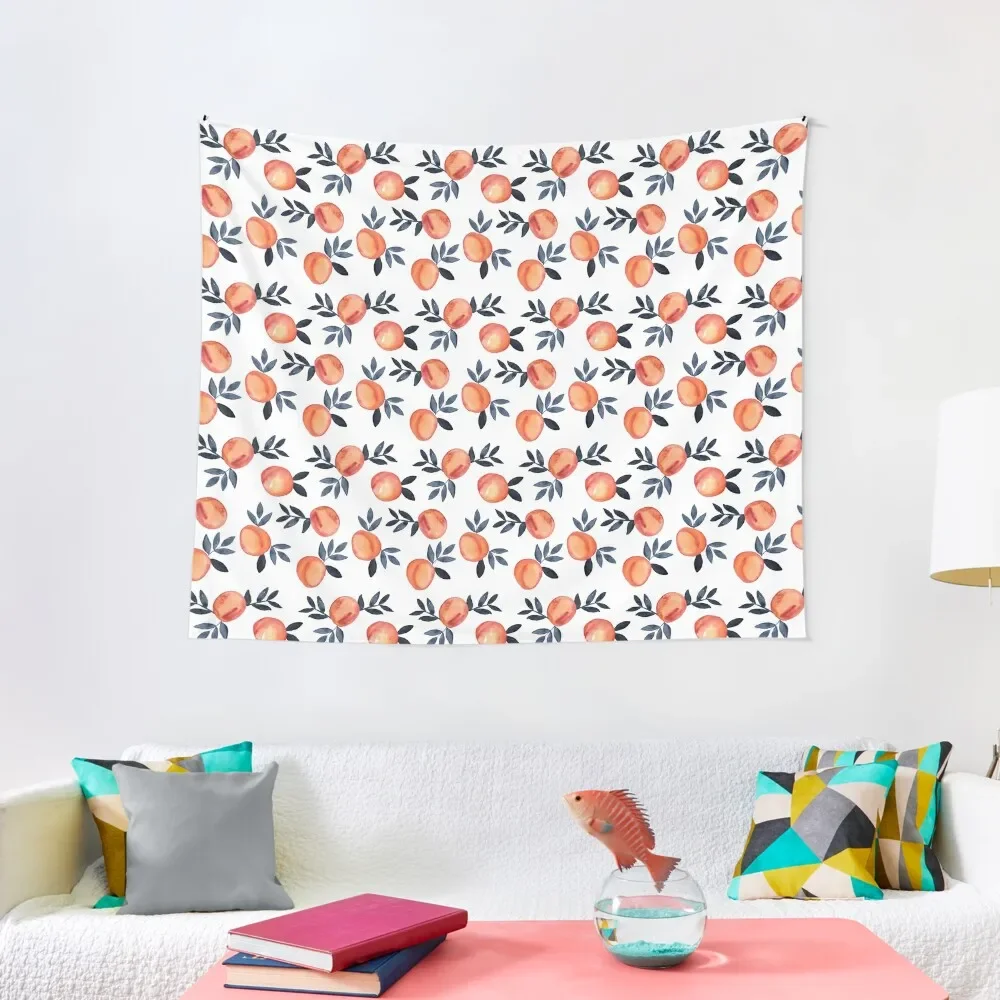 

charming watercolor peaches Tapestry Wall Carpet Things To Decorate The Room Tapestry