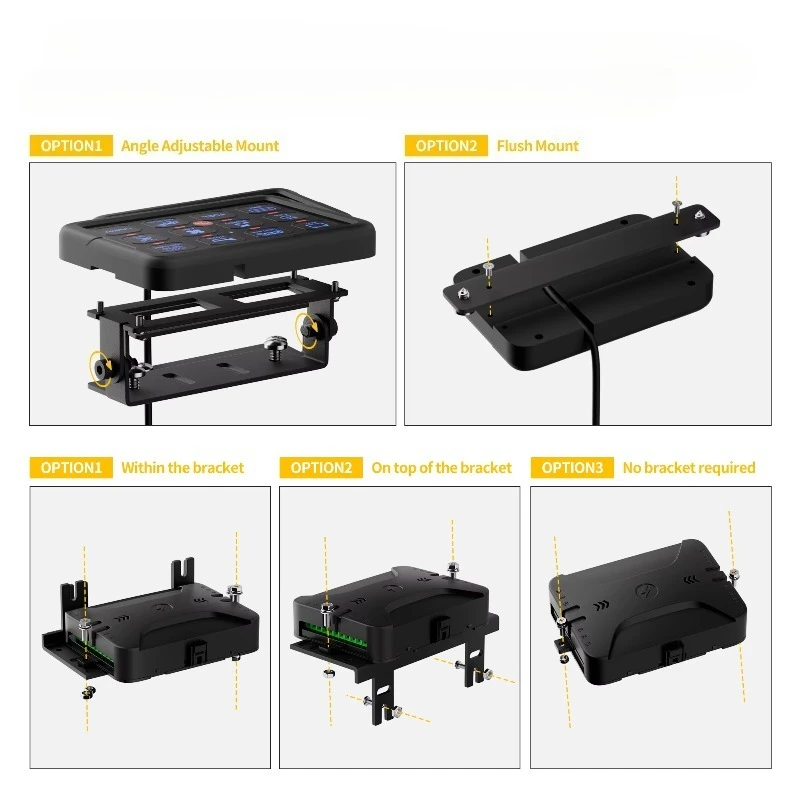 Wireless 12-Position Switch Panel SSR Relay System 12V 24V RGB Backlight Circuit Control Box