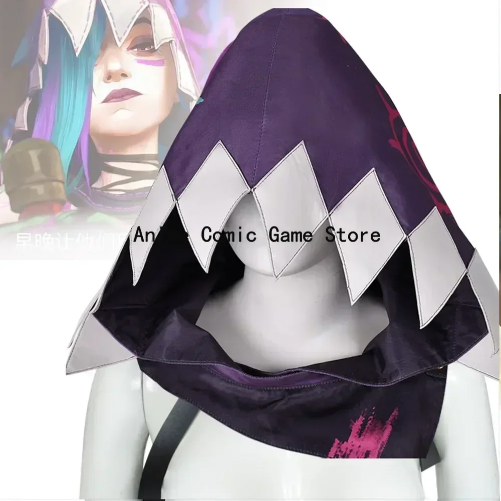 IN STOCK Jinx Arcane Cosplay Outfit Wig  Anime Game LoL Purple Hat  Accessories Outfits Halloween Party Role Play Suit for Women