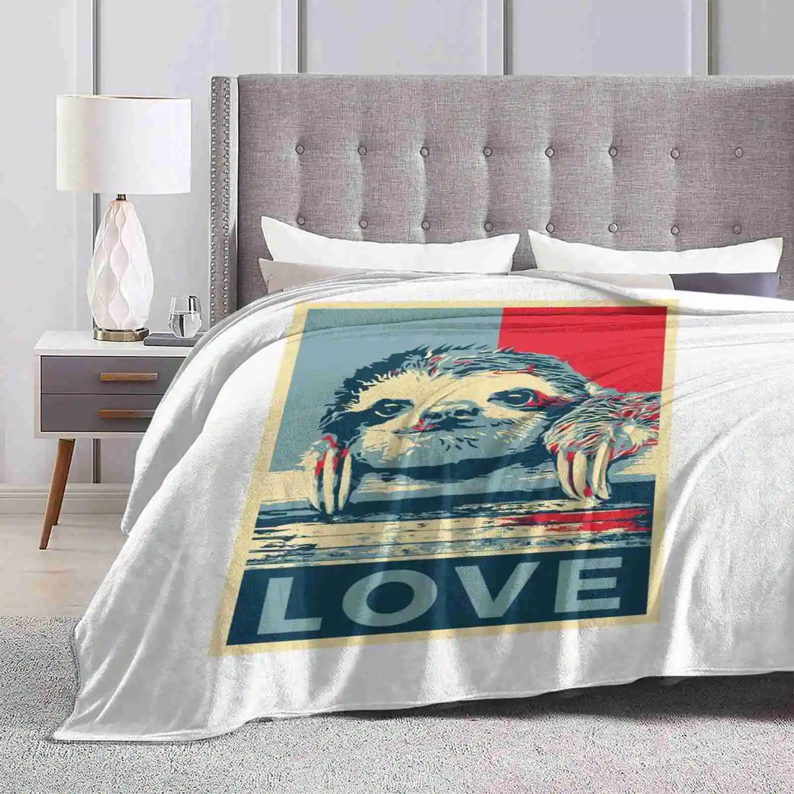 

Sloth Love Super Warm Soft Blankets Throw On Sofa/Bed/Travel Love You Valentines Heart Girlfriend Boyfriend Romantic Sloths