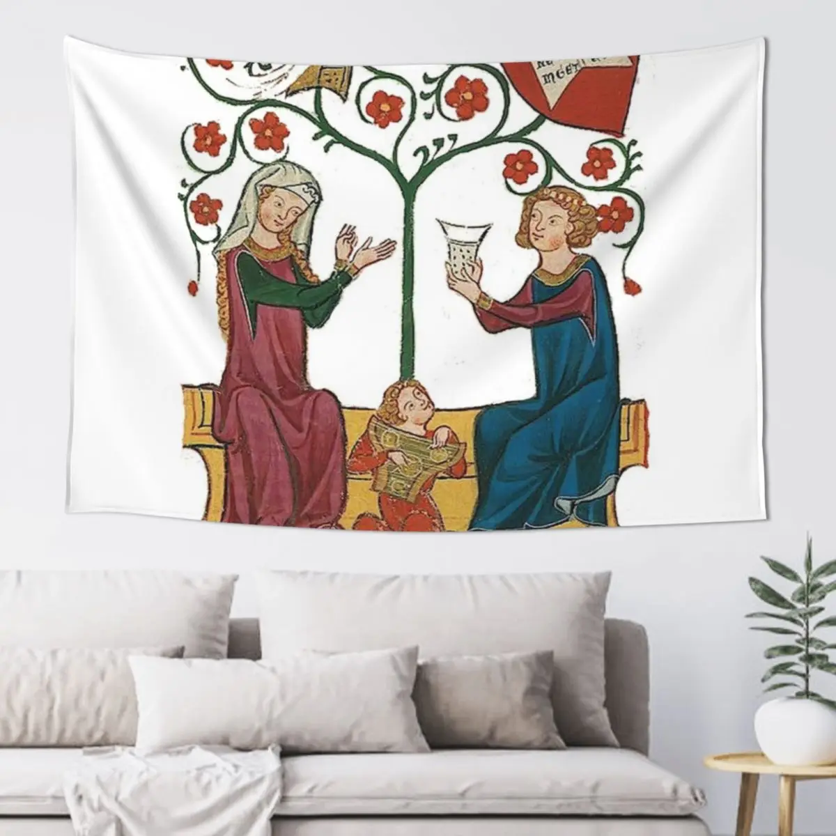 Medieval Love poem Tapestry Aesthetics For Room Room Decor For Girls Tapestry