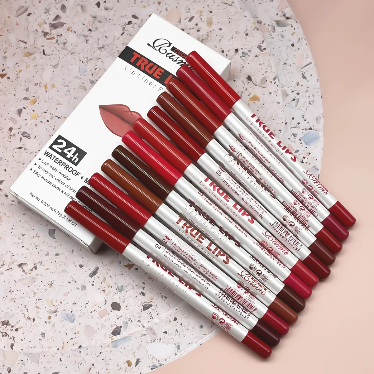 Ensemble de rouges à lèvres longue durée avec crayon professionnel Jules Liner et 256 Jules Gloss pour femme, cadeaux de la fête du Léon, 12 pièces