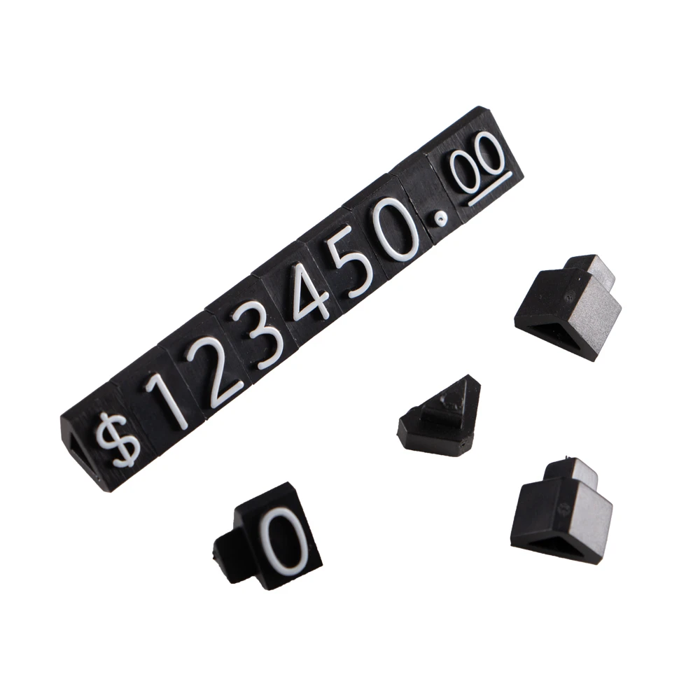 مكعبات شارة السعر الخماسية القابلة للتعديل مقاس M باللون الأبيض لعرض أسعار البيع بالتجزئة في مشاهد متعددة