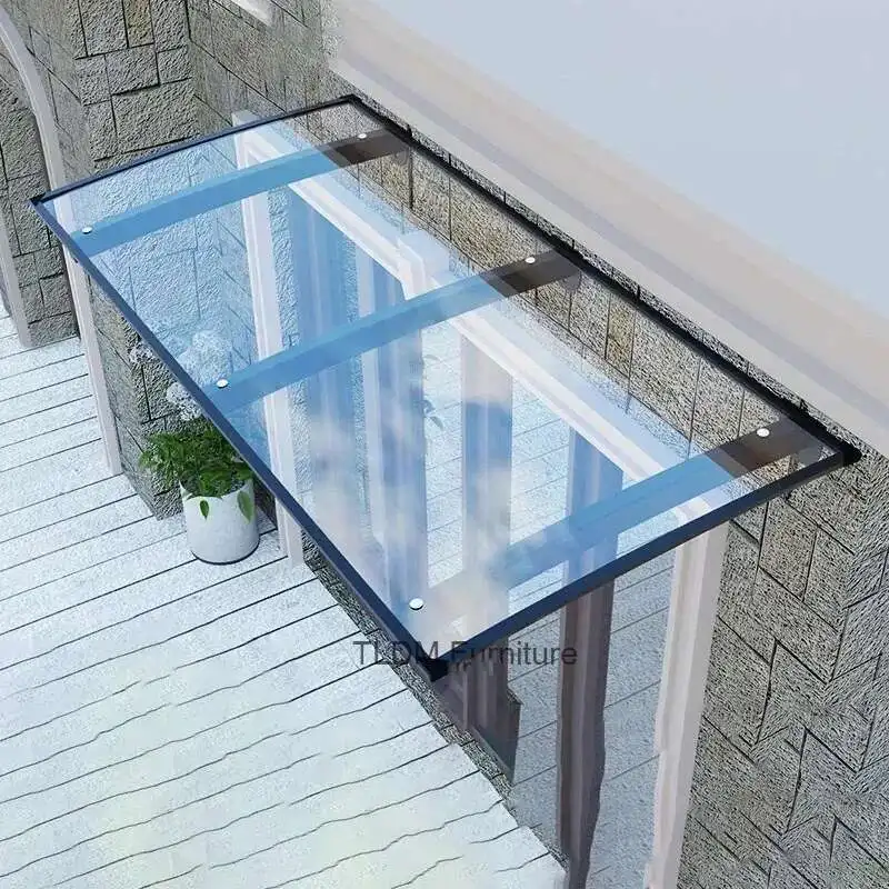 Outdoor Gazebos Imitation Glass Shed Door Awning Window Endurance Board Silent Villa Transparent Awning Sunproof Pergola Tent