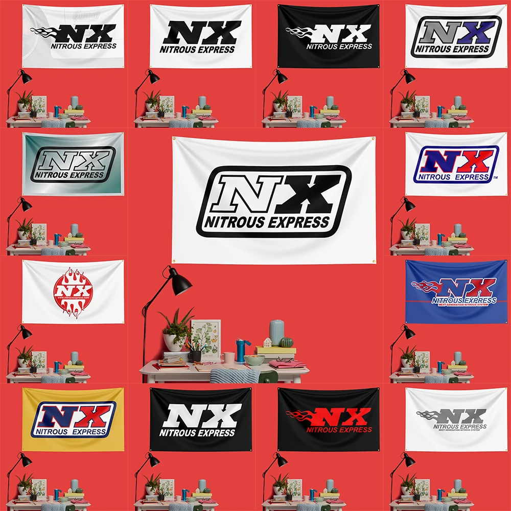 NX NITROUS EXPRESS Flag 3x5 FT 90x150cm Polyester Garage Wall Decor Banner For Performance Fans