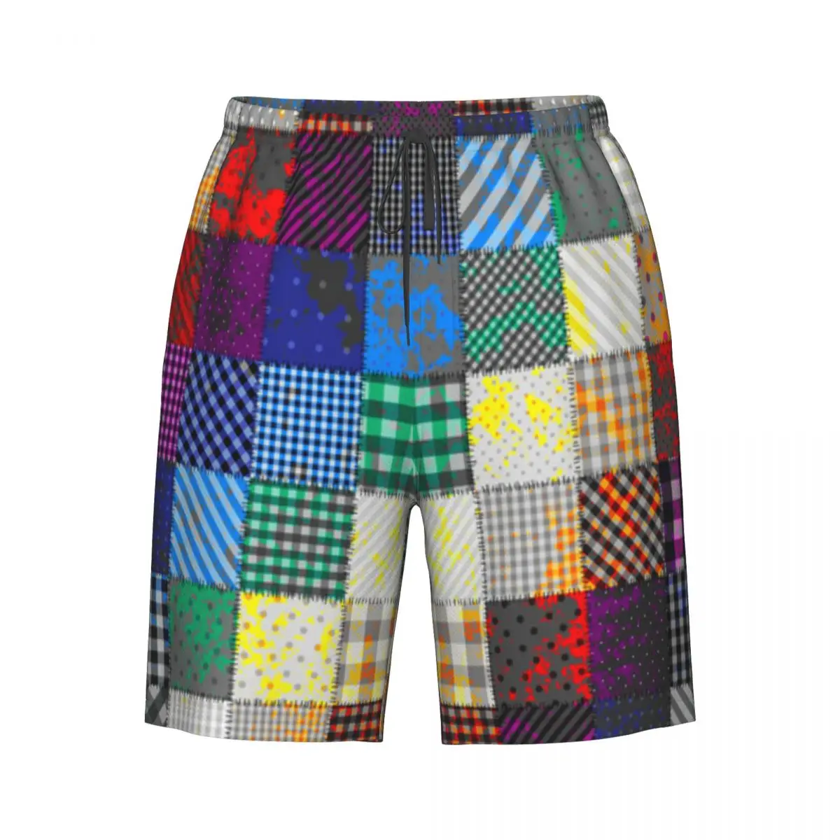 

Мужские шорты для плавания в стиле пэчворк, плавки с радужным гранж-принтом, пляжная одежда