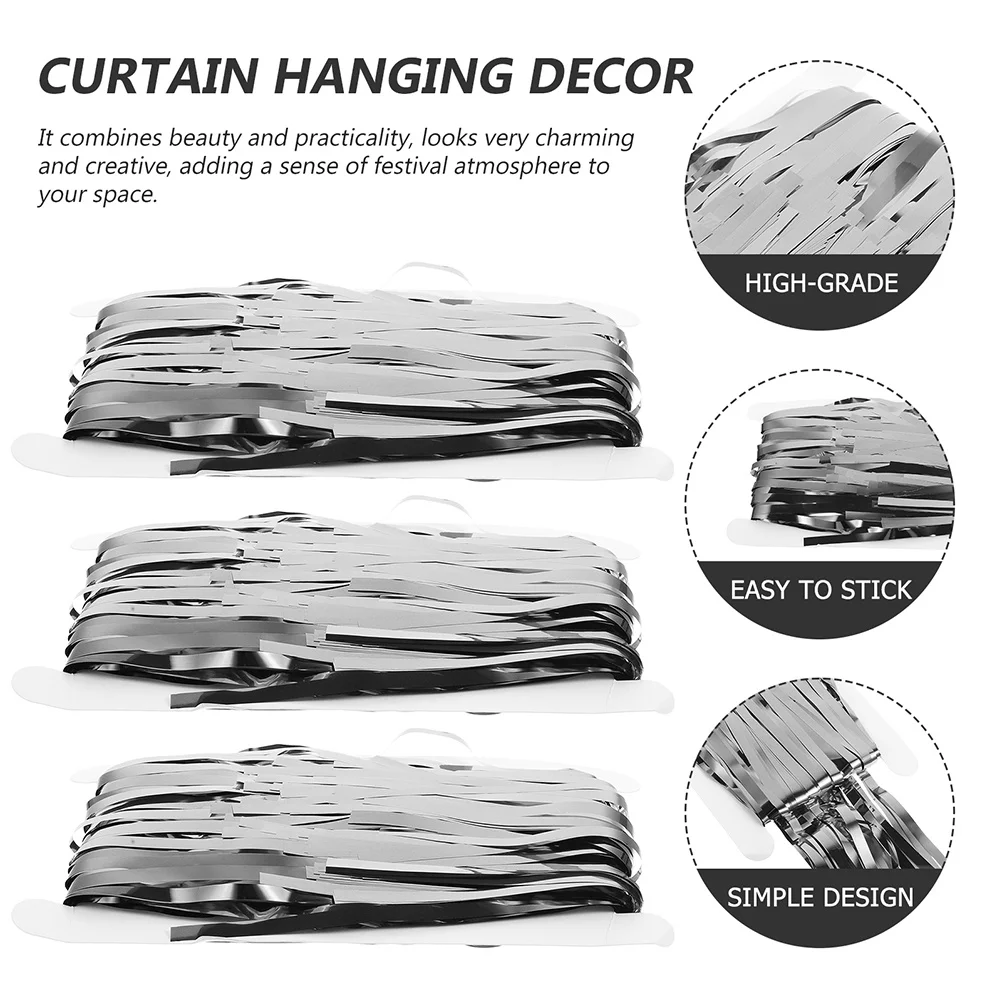 

4Pcs Fringe Backdrop Curtain Streamer Tinsel Party Decoration Wedding Birthday Tinsel Door Curtain Fringe Backdrop