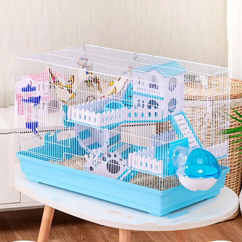 

Hamster Cage Golden Small Pet Animal Accessories Small Animal Hedgehogs Rabbit Large Villa Swing Stairs Package Supplies Toy Set
