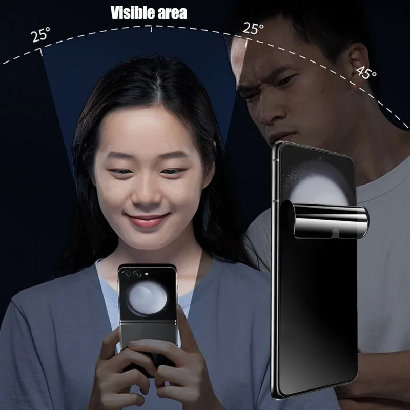 Privacy Hydrogel Film for Samsung Galaxy Z Flip 5 Screen Protector Tempered Glass Camera Lens Protective Film for Galaxy Z Flip5