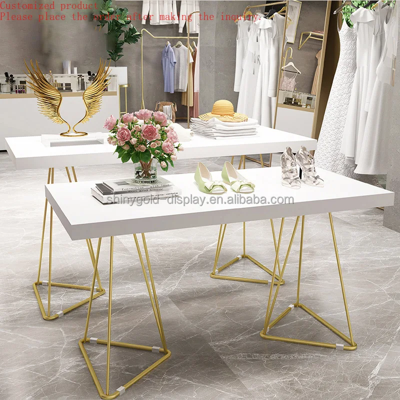 

Custom.Display Table Showroom Decor Luxury Store Nesting Tables Furniture Clothing Store Display Table Handbag Shoes Display
