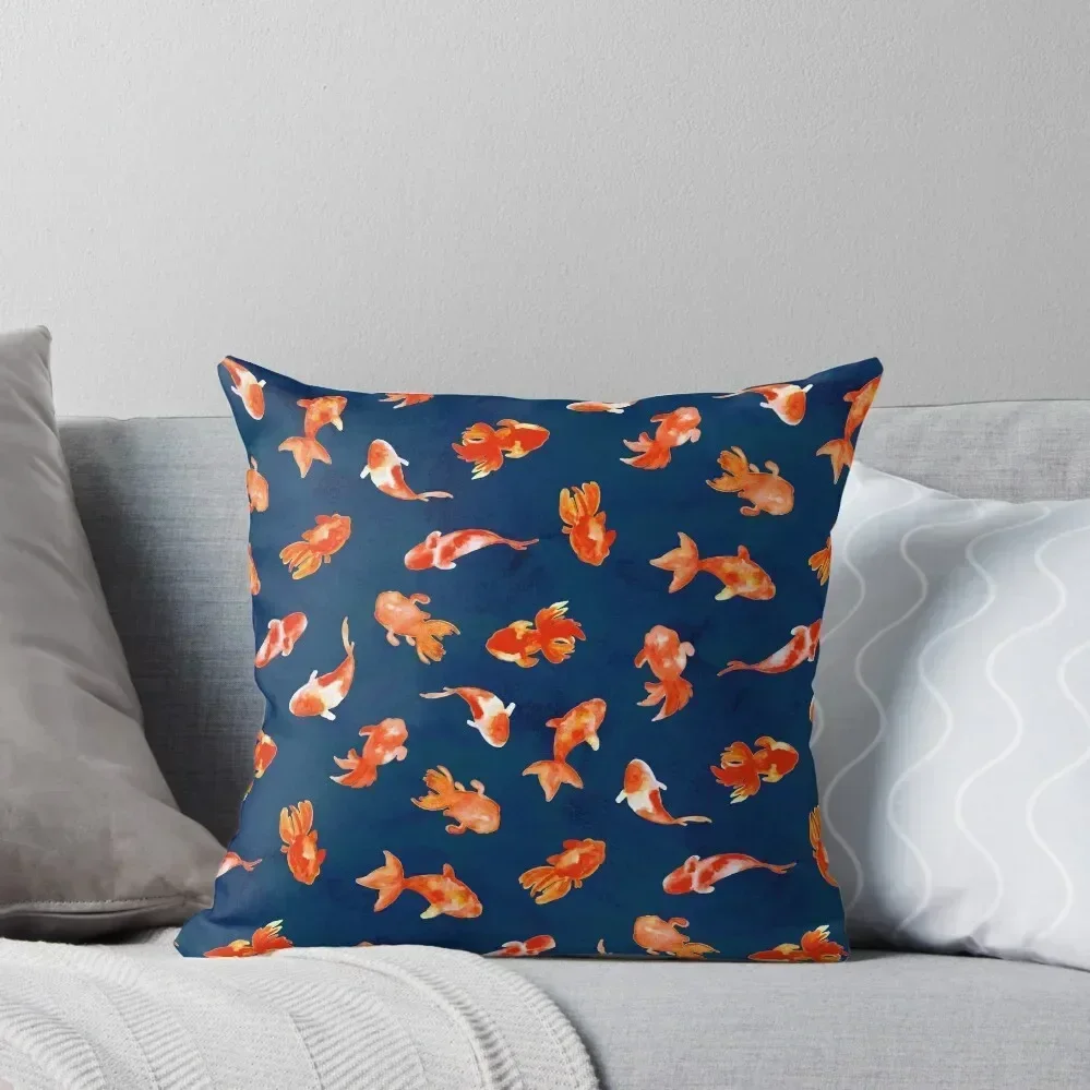 

Moody Watercolor Goldfish Pond Throw Pillow Plaid Sofa autumn decoration autumn pillowcase Couch Cushions pillow