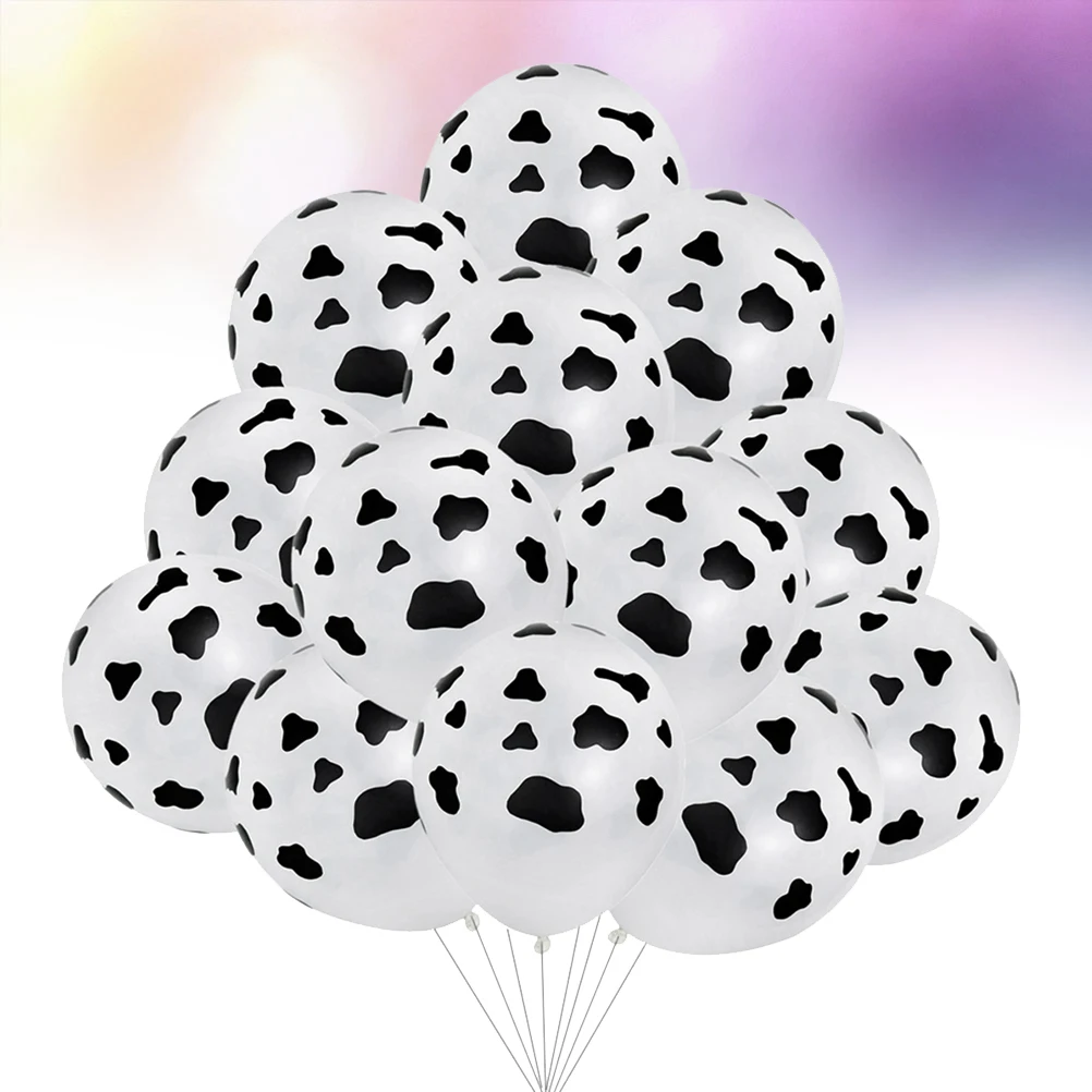

36pcs 12 Inches Cow Pattern Balloons Black White Latex Party Birthday Festival Event Photo Props Farm Animal Themed Decorations