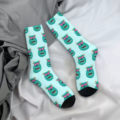 Custom Monsters University Dress Socks for Men Women Warm Funny Novelty Crew Socks