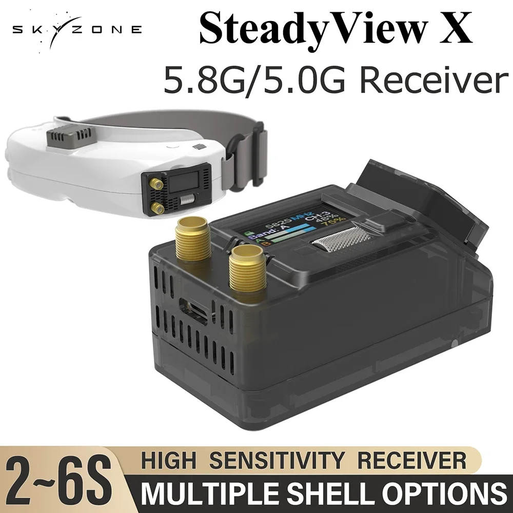 

SKYZONE Steadyview X 5.0G 5.8G Receiver Module 2-6S High Sensitivity IPS Screen Multiple Shells For RC FPV Goggles Receiver