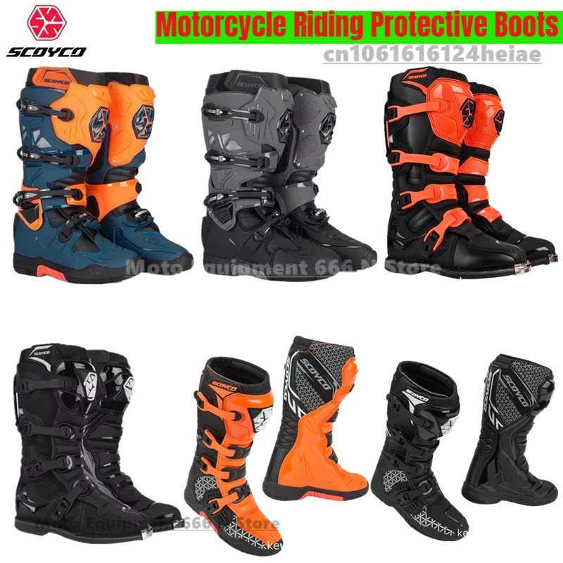 

SCOYCO Motorcycle Riding Protective Boots Anti-drop Anti-Slip Motocross Boots All-Terrain Grip Motobike Waterproof Shoes