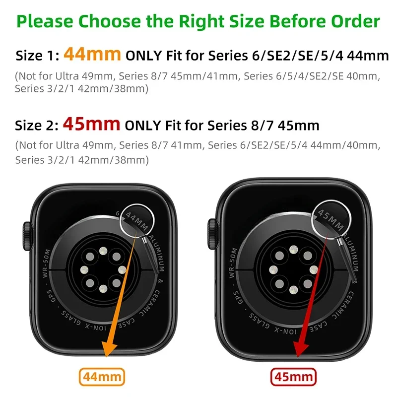 Apple Watch,金属ケース,シリコンバンド,iwatchシリーズ用の変更キット45,44mm,金属製modキット9,8,7,6,SE,5,4