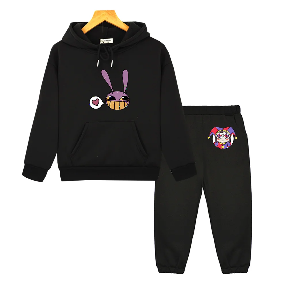 Jax The Amazing Digital Circus Hoodies Set for Girls Anime Hoodies Pants 2pcs Kids Cartoon Teens Tracksuits Toddler Sport Suit