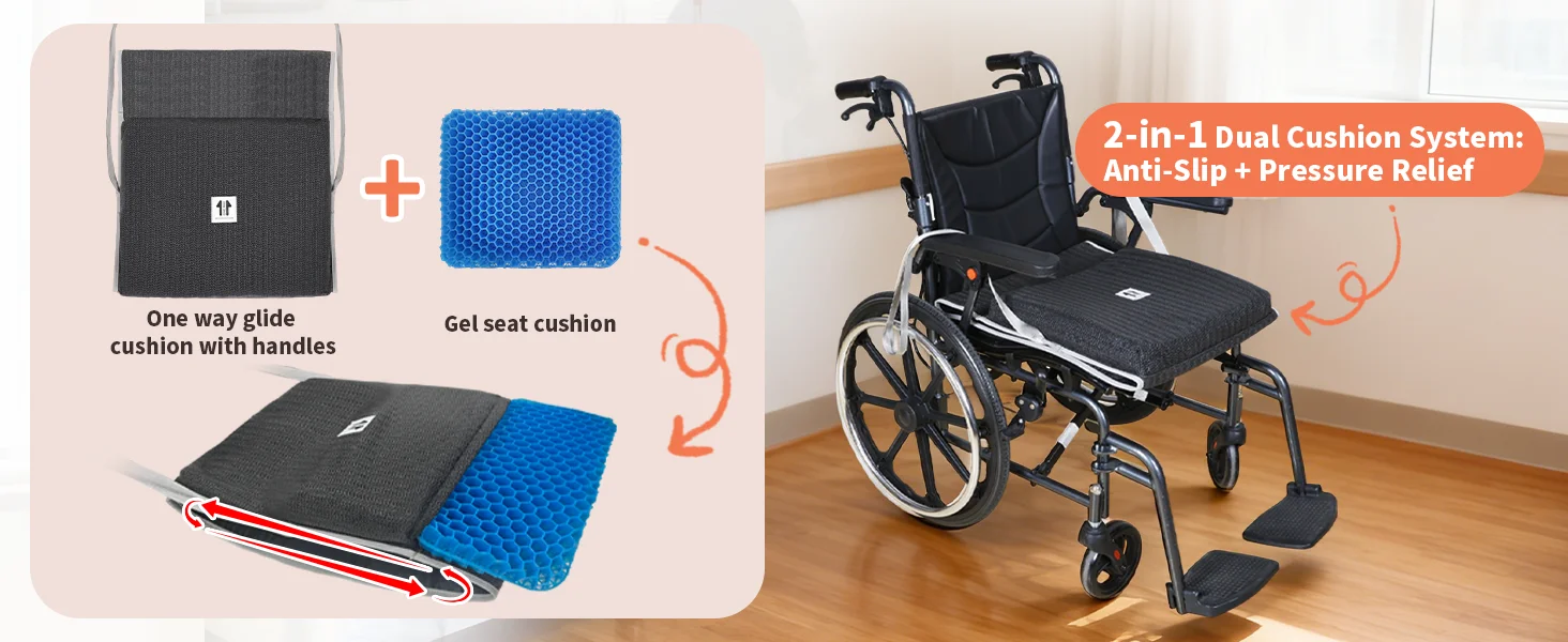 Ehucon Gel-Sitzkissen für Langes Sitzen, Atmungsaktives Kühlendes Design, Druckentlastung für Ischias, Steißbein, Rollstuhlkissen – Detail 7