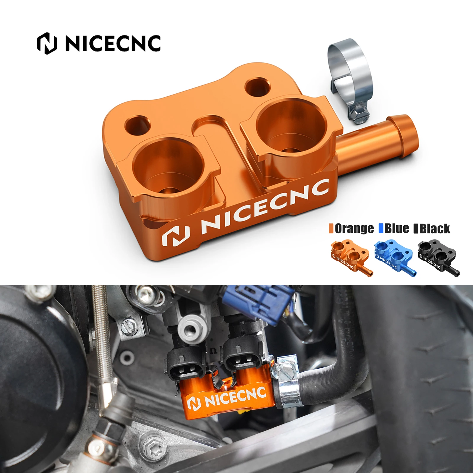 

NICECNC For KTM EXC 300 TBI EXC 250 XCW 300 2024-2025 SX 125 SX250 XC 250 300 2023-2025 TBI High Flow Fuel Rail Connector EC 300