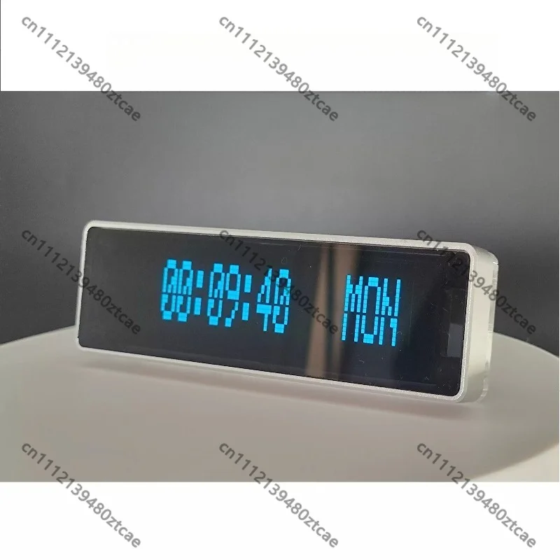 Minimalist Digital Clock & PC Monitor Secondary Screen, VFD-like Display Color, DIY Desktop Accessory
