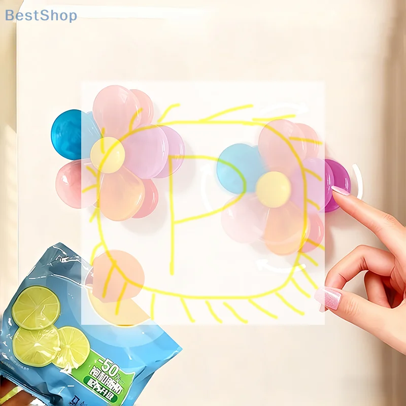 2 In 1 Magnetic Fridge Magnets Flower Type Multifunctional Sealing Clips For Food Storage Food Sealing Clips Kitchen Accessories