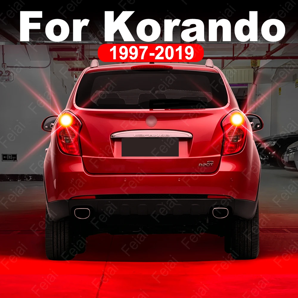 

Car LED Rear Brake Light Bulb For SsangYong Korando KJ CK Sports Accessories LED Strobe Stop Lights Red 1997-2019 2012 2013 2014