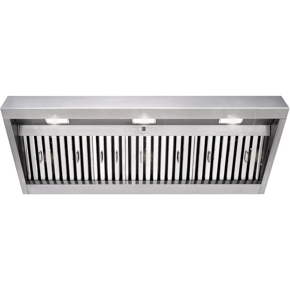 

Range Hood Insert 48 Inch, 1200 CFM Built-in Kitchen Hood with 4 Speeds, Ultra-Quiet Stainless Steel Ducted Vent Hood Ins