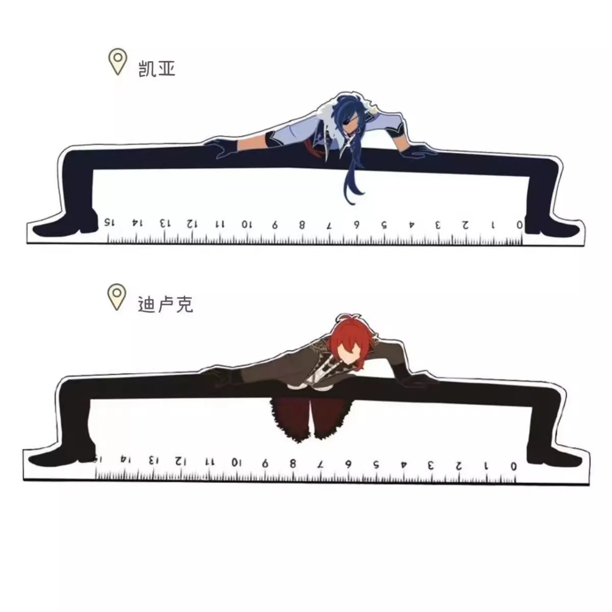 Game GENSHIN IMPACT Cosplay ZhongLi 3D DIY Ruler Wriothesley Ayato Tartaglia Anime 15CM  Stationery Halloween Gift For Kids