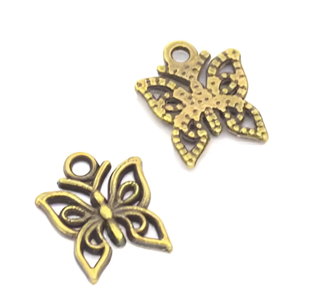 35pcs  14x12mm   Alloy butterfly design charms for jewelry making    HWH1259