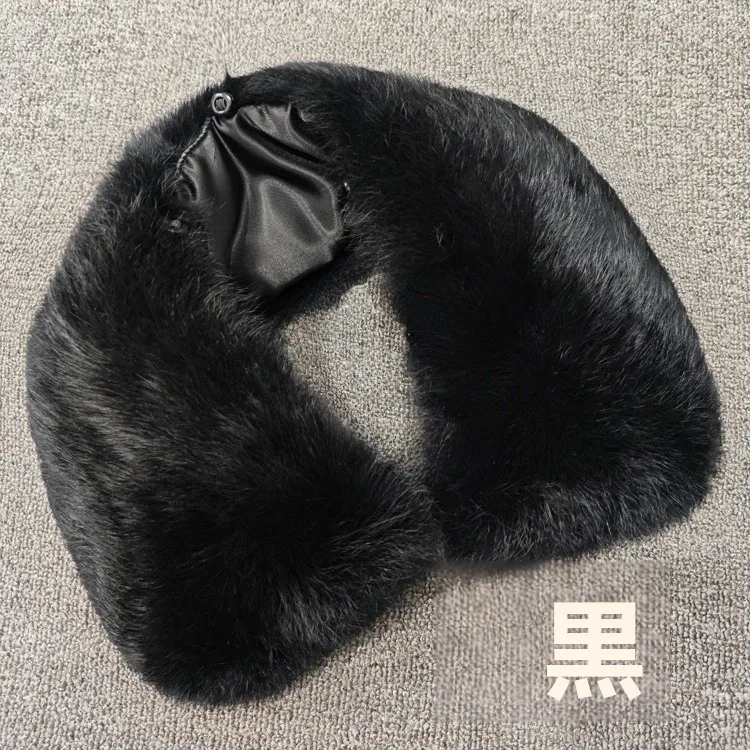 メンズラビットファー襟付き暖かいコートアクセサリー単品購入秋冬ファッション韓国スタイル厚手の革素材