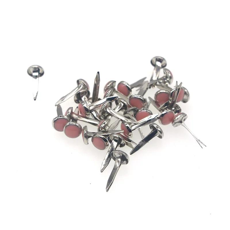 50PCs/Bag 14x6.5mm Enamel Drip Round Metal Brads Scrapbooking Embellishment Fastener DiyBrad Crafts For shoes Decoration BR1516