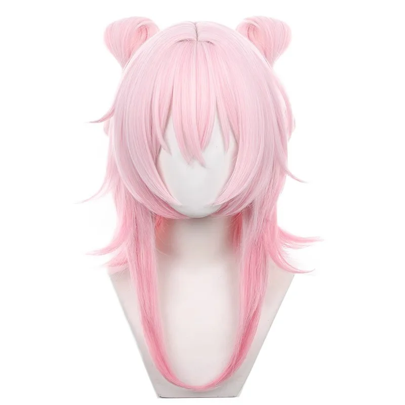Cosplay Wig For March 7th From "Star Rail" Of Genshin Impact Separate Bow Tie Style