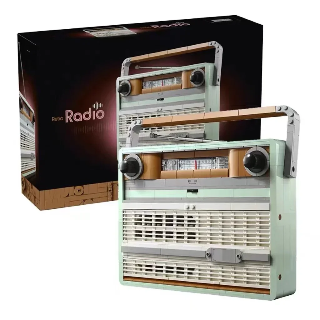 2024 New 10334 Retro Radio Model Building Blocks 1970s Transistor Radio Music Home Decor Bricks Toy For Children Christmas Gifts