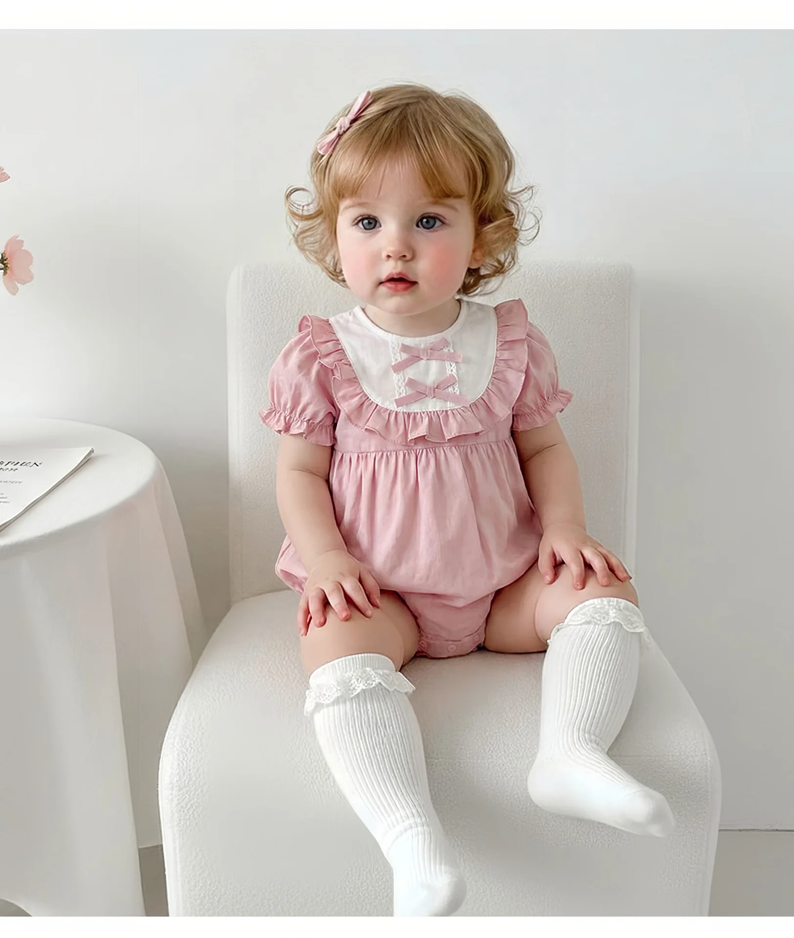 2026 New Summer Fresh Rompers for Infants and Girls Cute and Sweet Climbing Clothes Western Style Jumpsuit Trendy