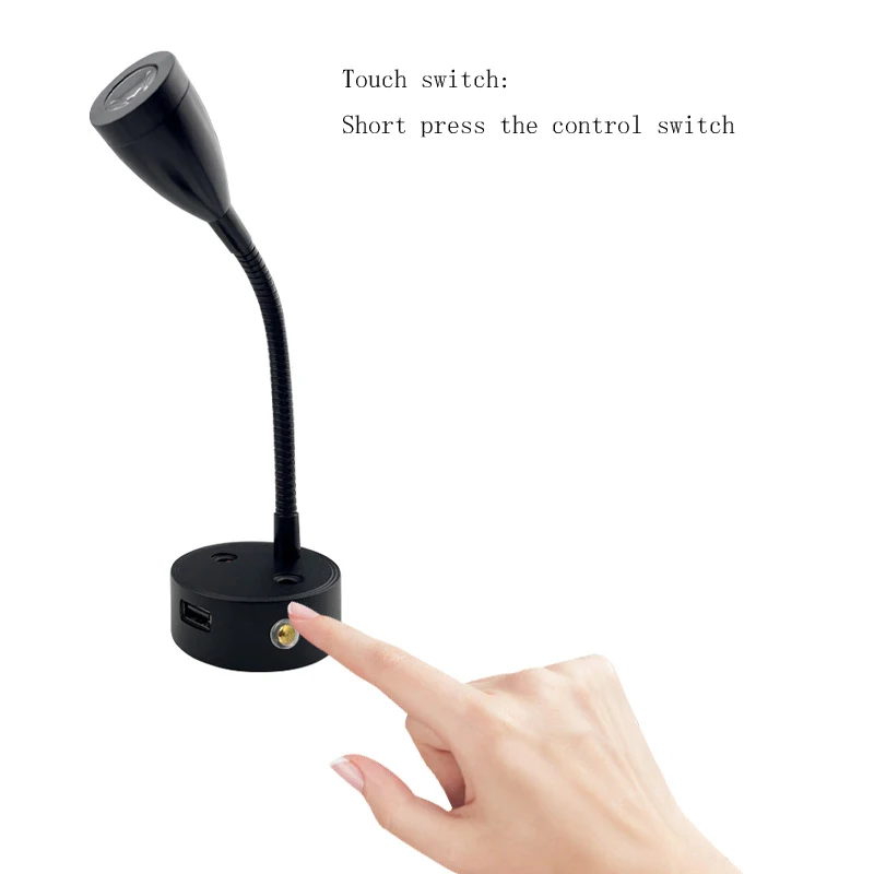 LED RV Light USB Wall Lamp 3W Marine Boat Illumination Lamps 12V Touch Dimmable LED Spot Lights RV Reading Decorative Lighting view 4