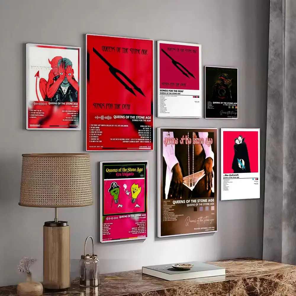 Rock Band Album Queens of the Stone Age Poster Decorative Wall Art Stickers Mural Photo Print for Home Living Room Hallway Decor
