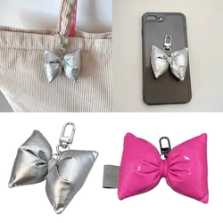 Handmade Bowknot Keychain Cotton Butterfly Bow Shaped Keyring Women Bag Accessory Fashionable Phone Charm Ornament