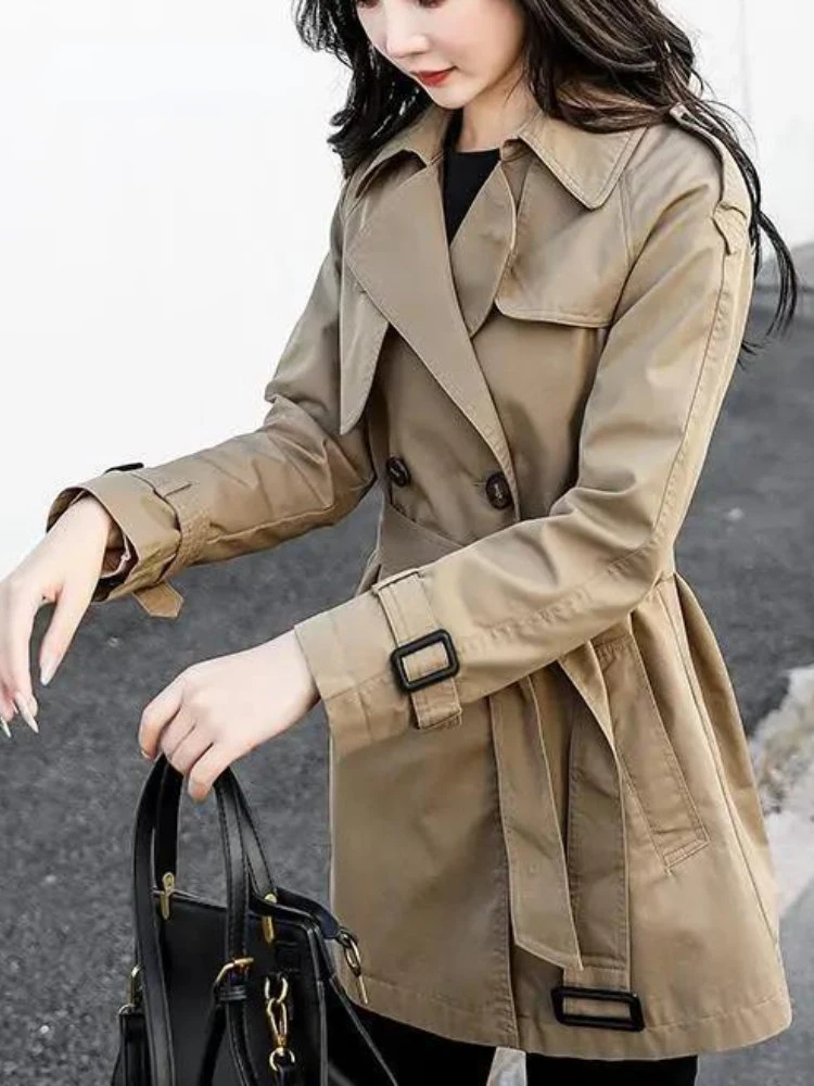 Imagem -03 - Blusão para Mulheres Versátil 2023 Primavera Outono Nova Moda Vestuário Coreano Jaqueta Trench Coat para Mulheres Oversize Mulheres Cabolsa