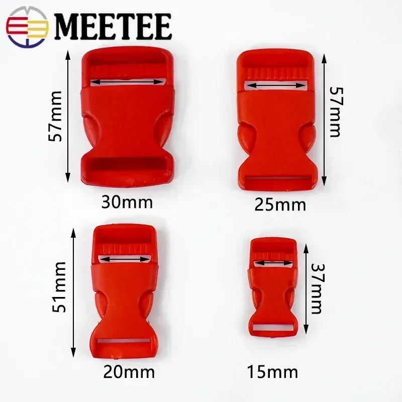 30Pcs Meetee 15/20/25/30mm Plastic Release Buckle Webbing Hook Backpack Buckles Bag Side Clip Adjuster Clasp Belt Accessories