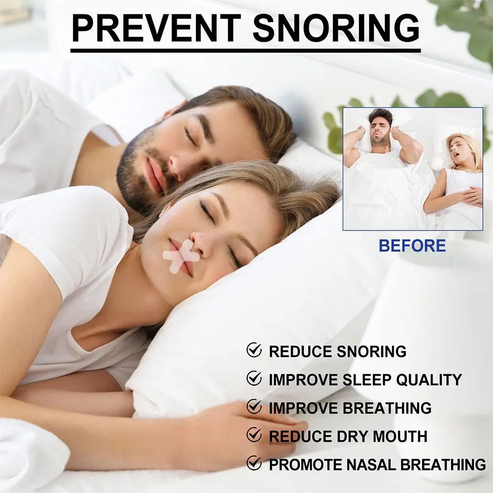 120pcs Stop Snoring Stickers Breathing Correction Sleeping Sealing Sticker  Mouth Closure Tape Prevent Snore Opening